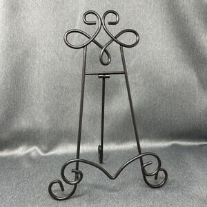 Black Metal Art Display Book Easel Ornate Heavy Duty Collapsible 15" x 10"